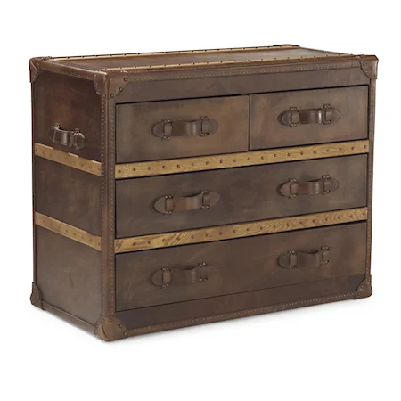 Vintage Trunk Inspired Chest with Drawers